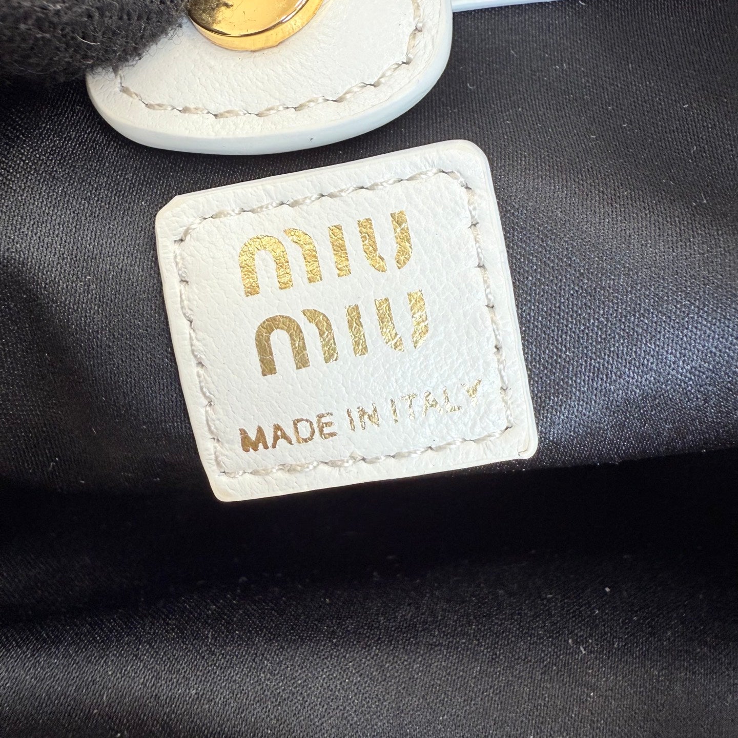 Miu Miu White Leather Butterfly-Motif Bow Butterfly Shoulder Bag