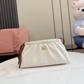 Miu Miu White Leather Butterfly-Motif Bow Butterfly Shoulder Bag