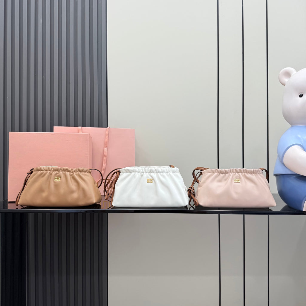 Miu Miu Leather Butterfly-Motif Bow Butterfly Shoulder Bag