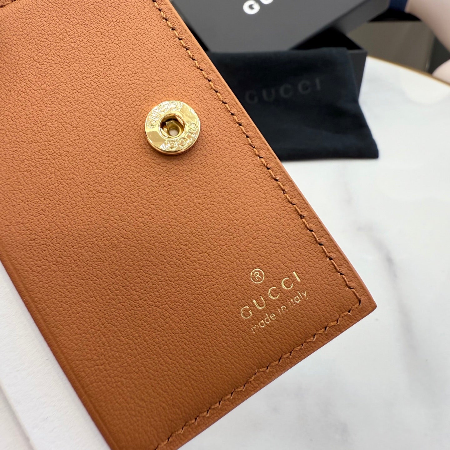 Gucci Brown Leather Openwork Wallet