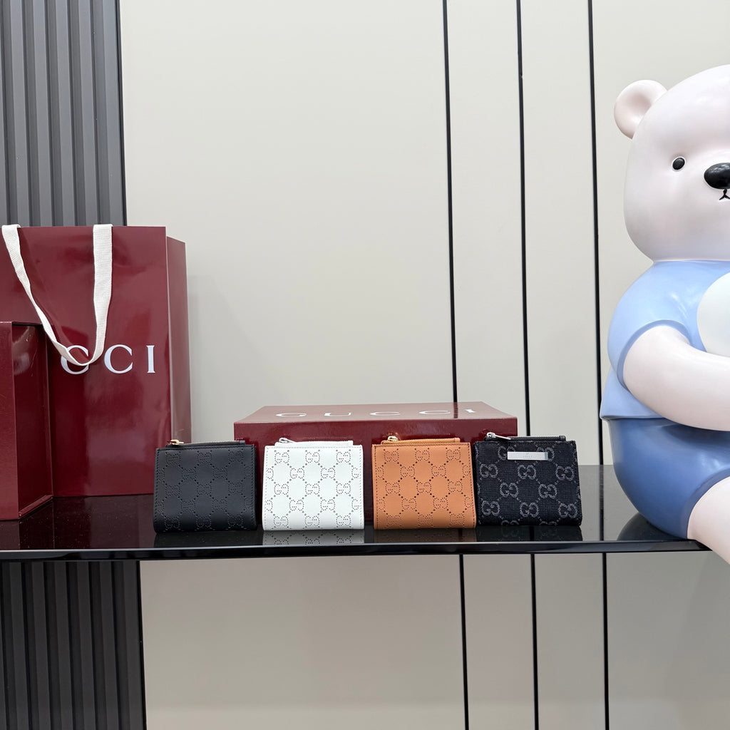 Gucci Brown Leather Openwork Wallet