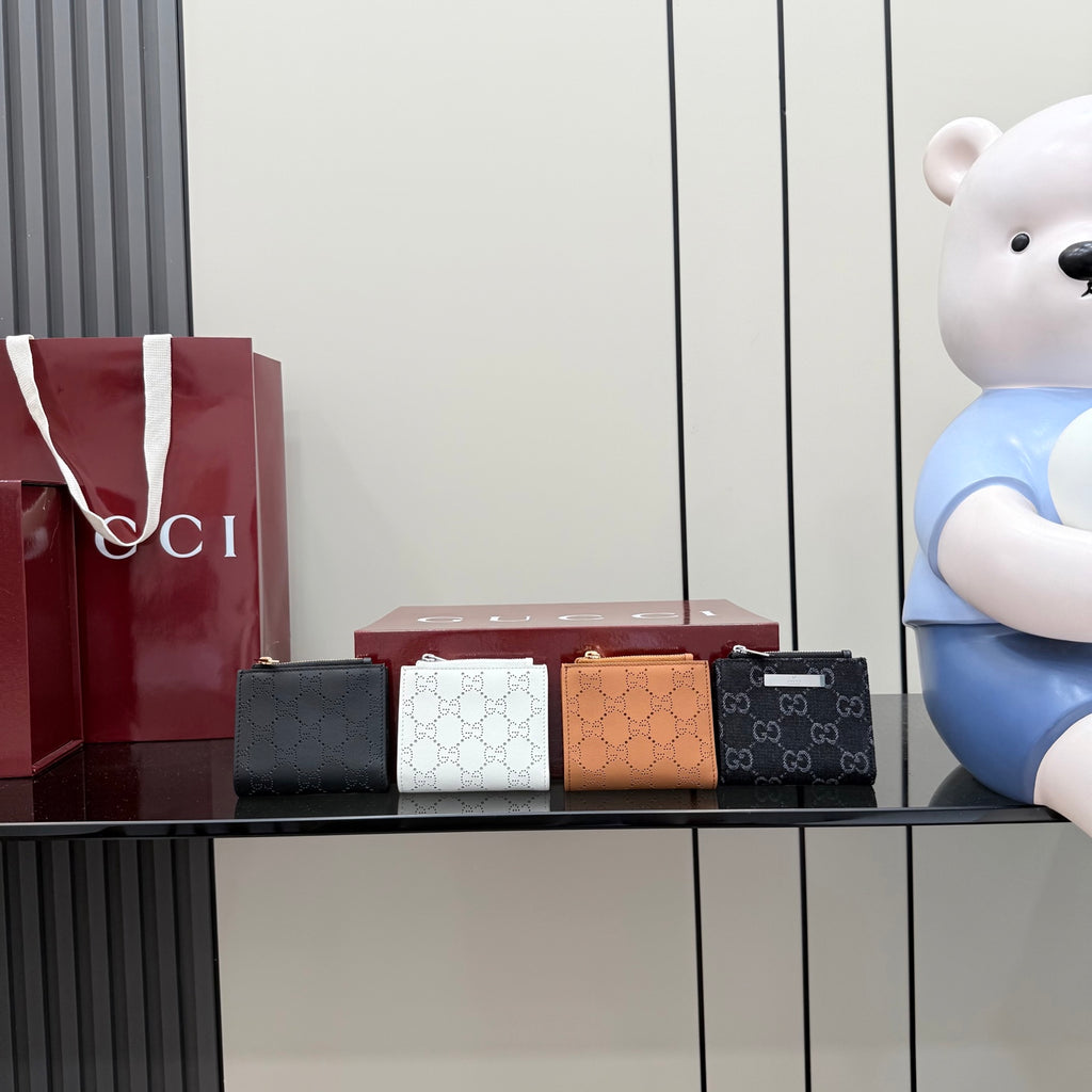 Gucci Brown Leather Openwork Wallet