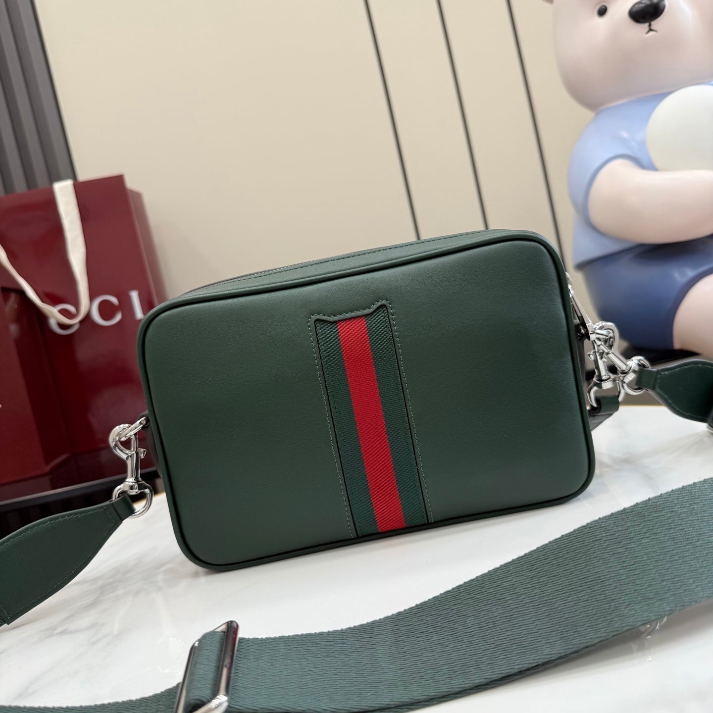 Gucci Green Leather Crossbody Bag