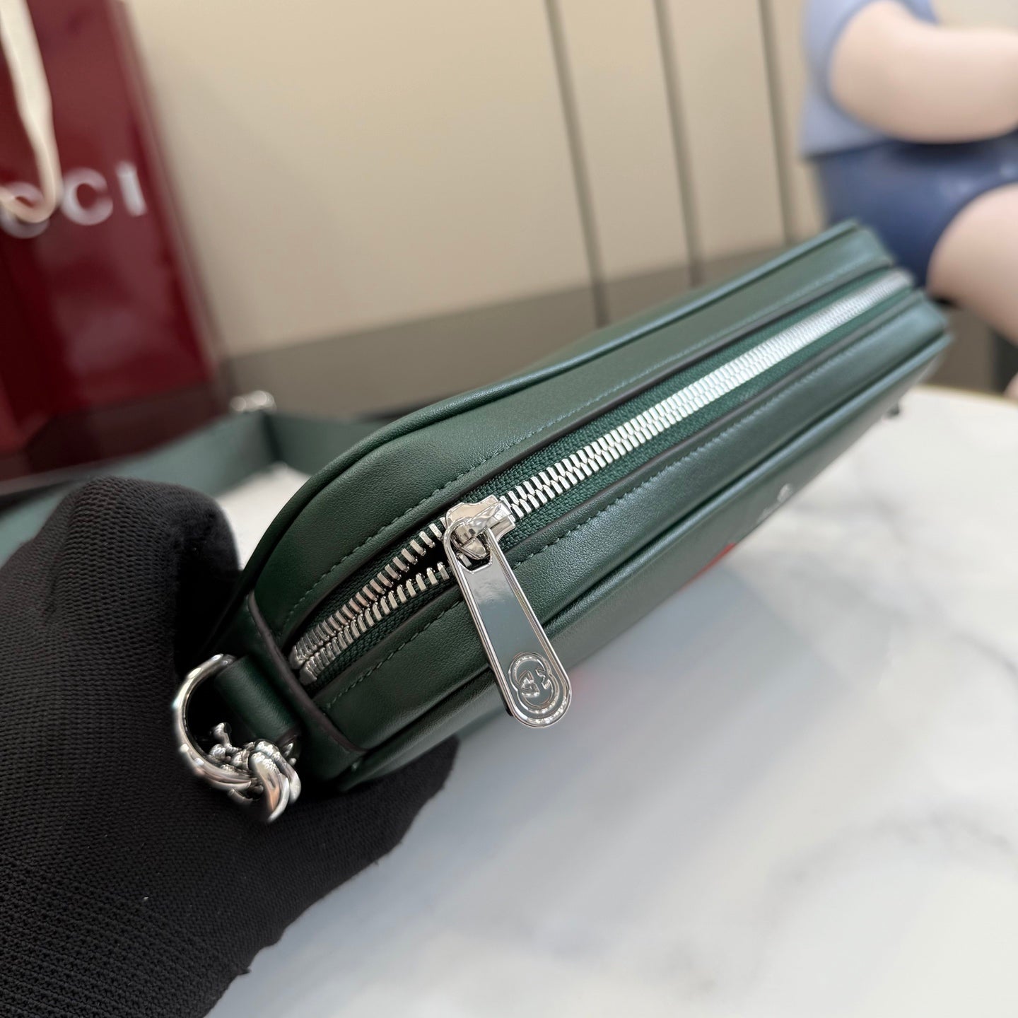 Gucci Green Leather Crossbody Bag