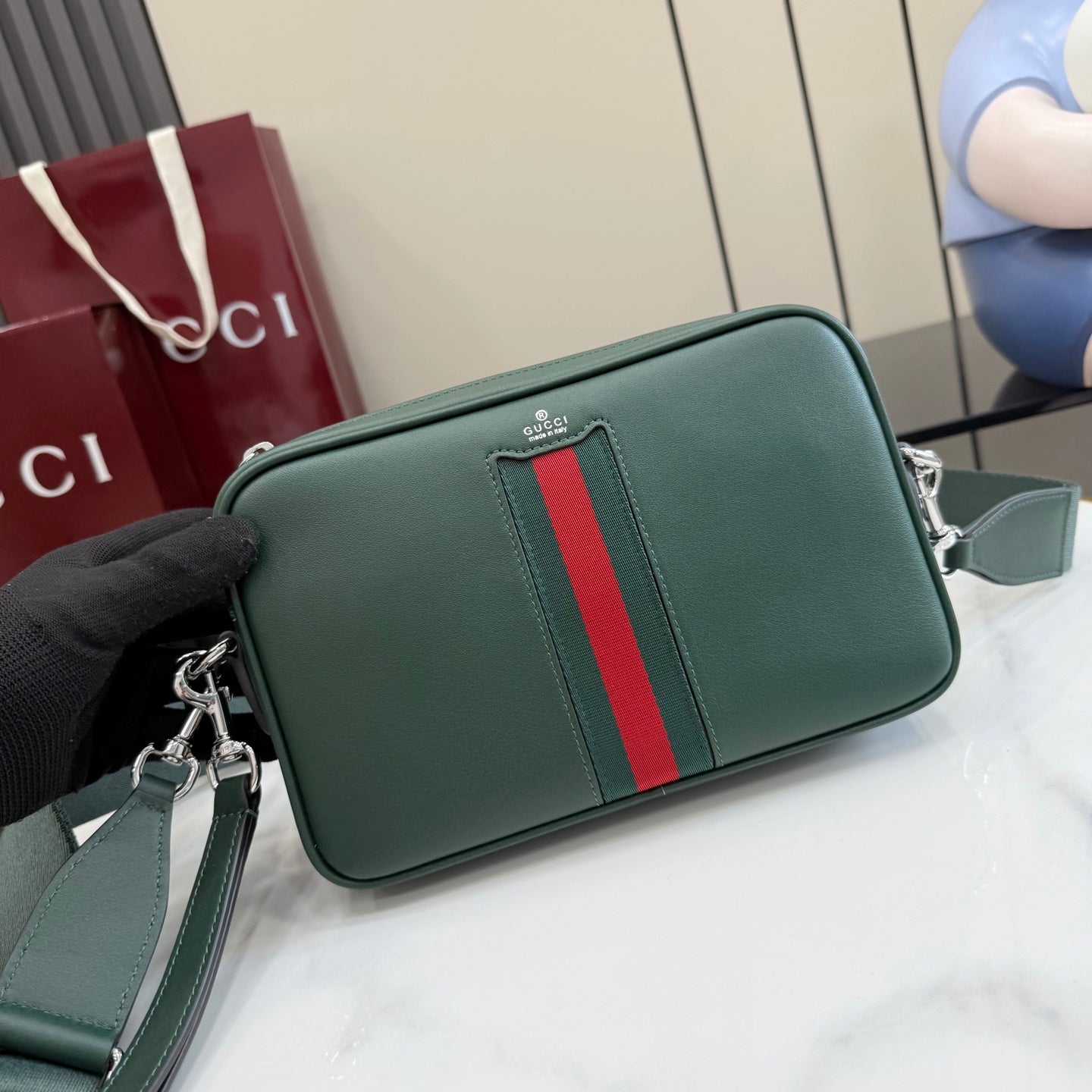 Gucci Green Leather Crossbody Bag