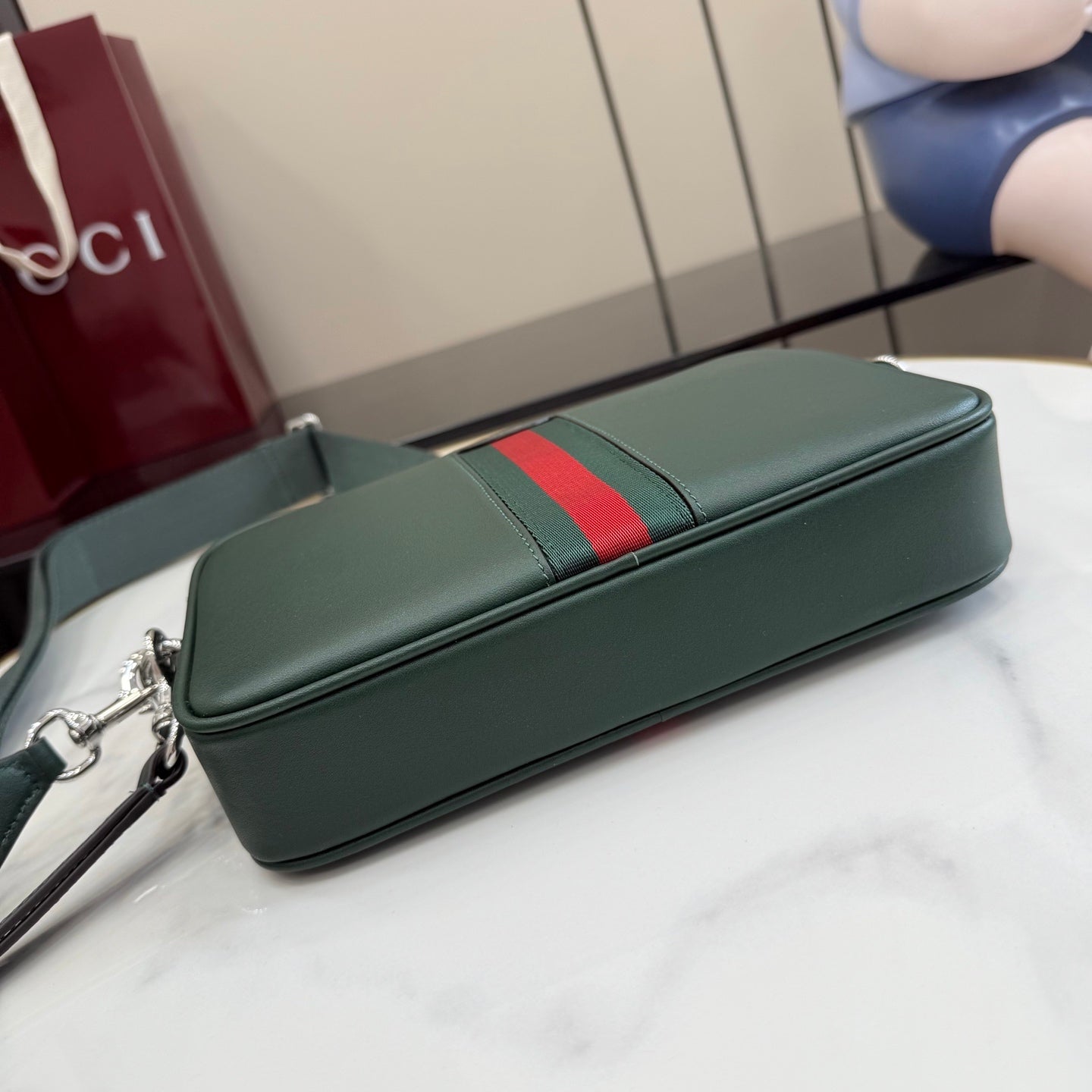 Gucci Green Leather Crossbody Bag