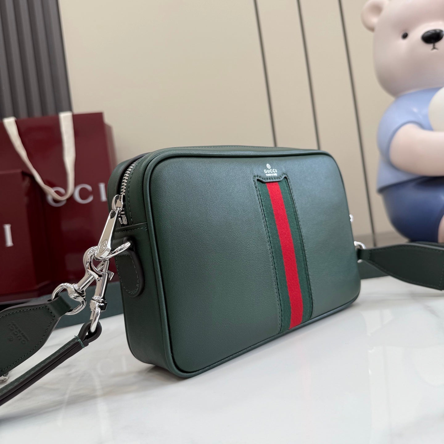 Gucci Green Leather Crossbody Bag
