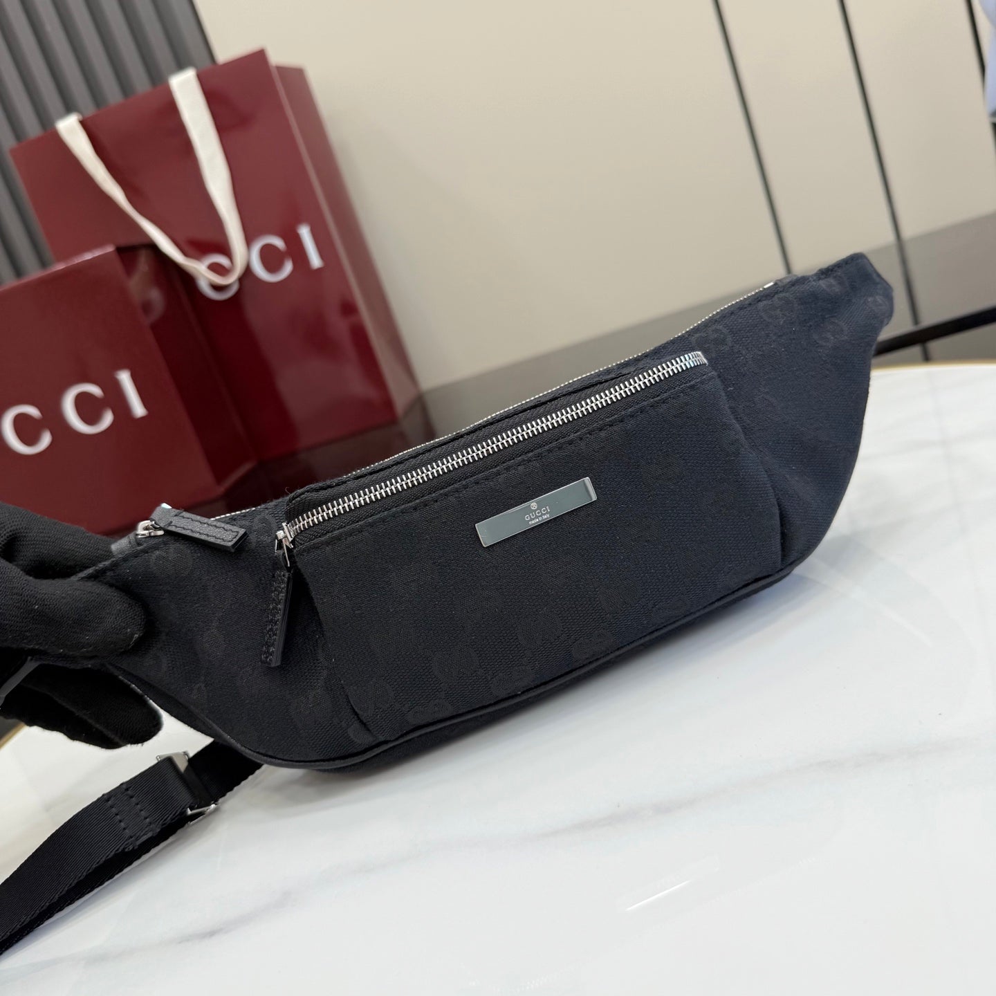 Gucci Black Leather Crossbody Bag