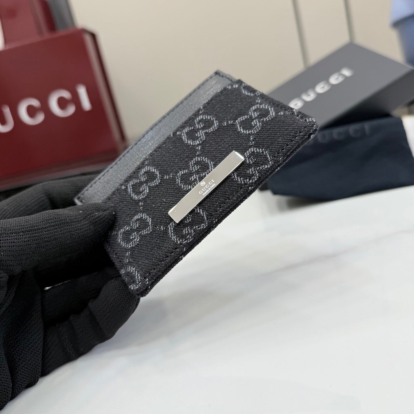 Gucci Black Leather Card Holder