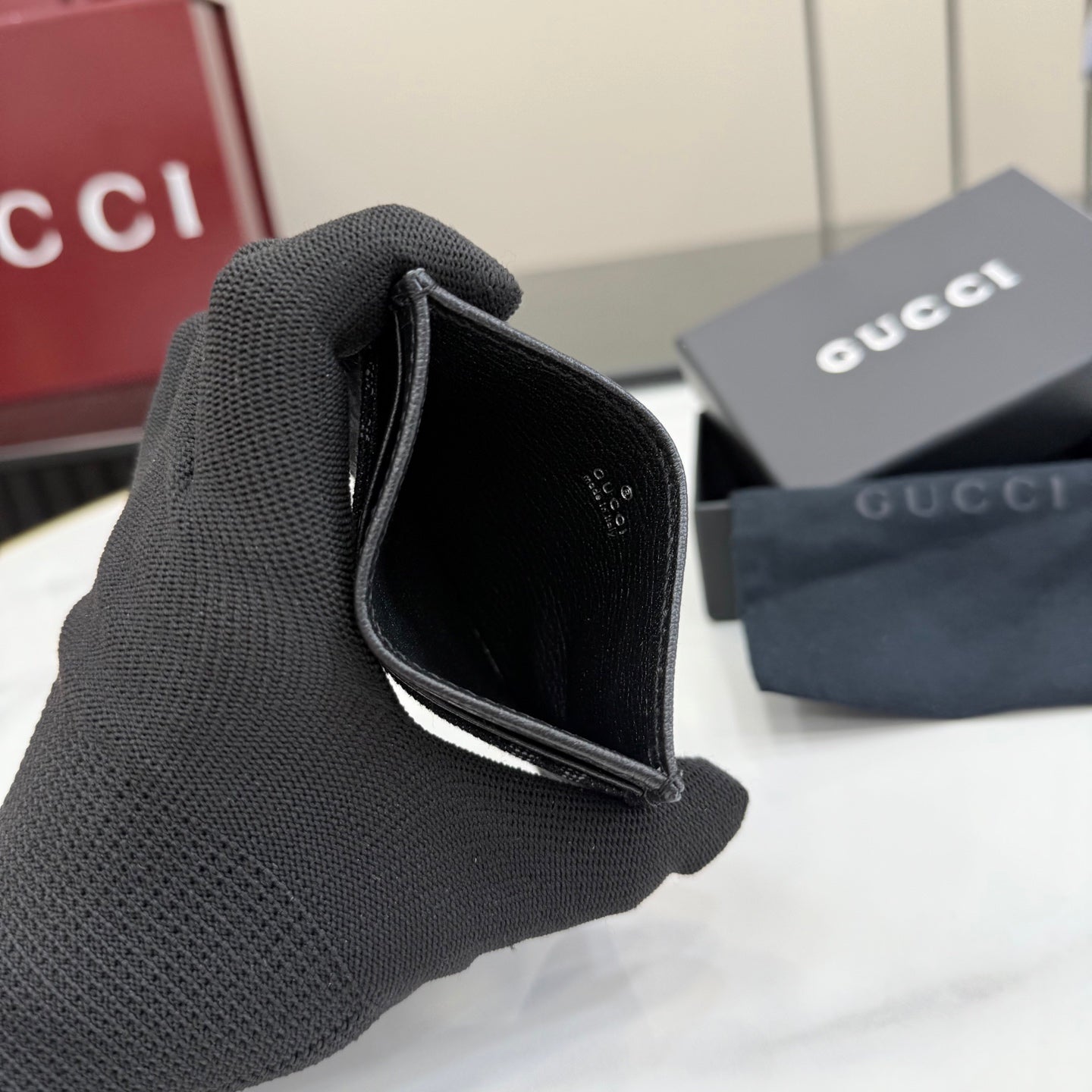 Gucci Black Leather Card Holder