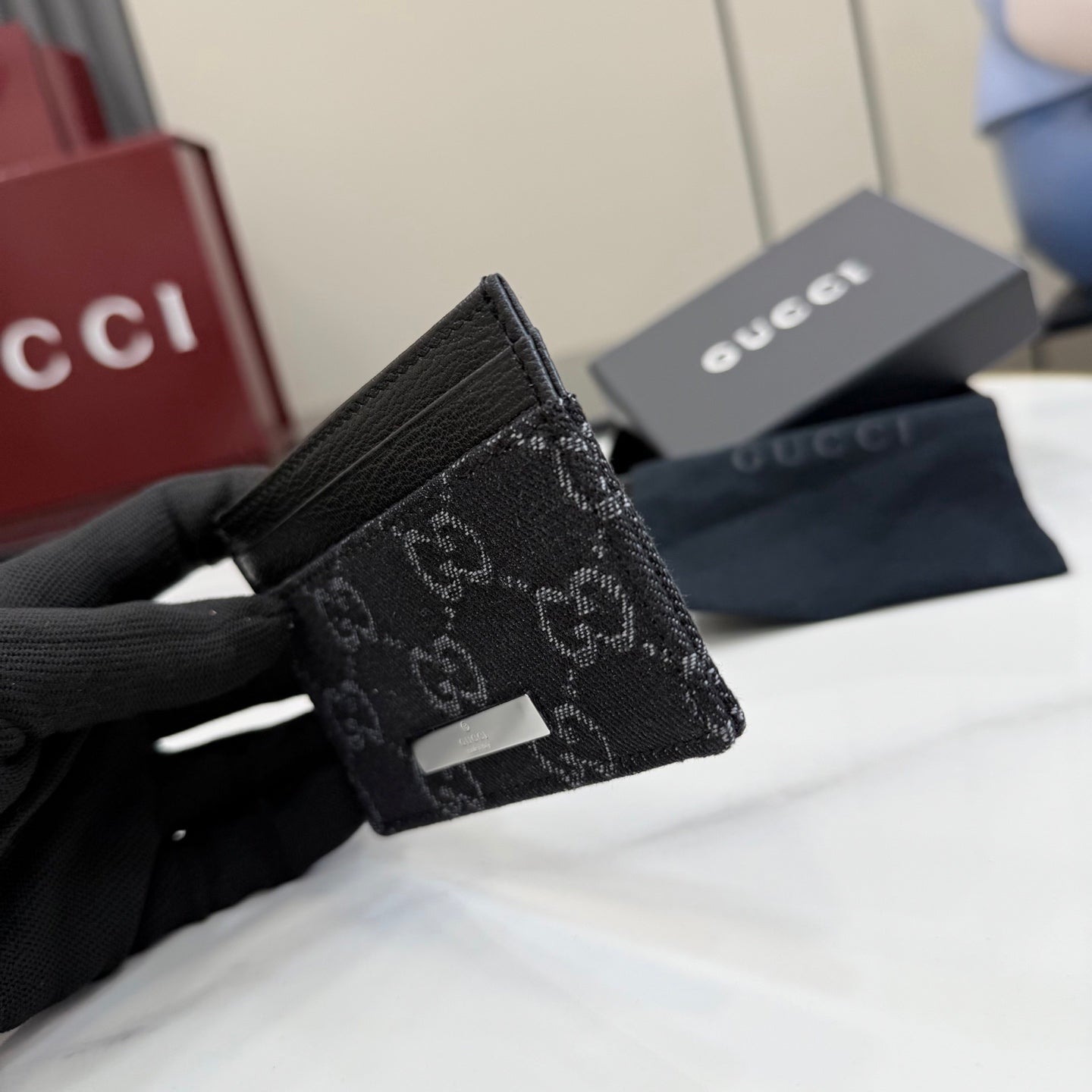 Gucci Black Leather Card Holder