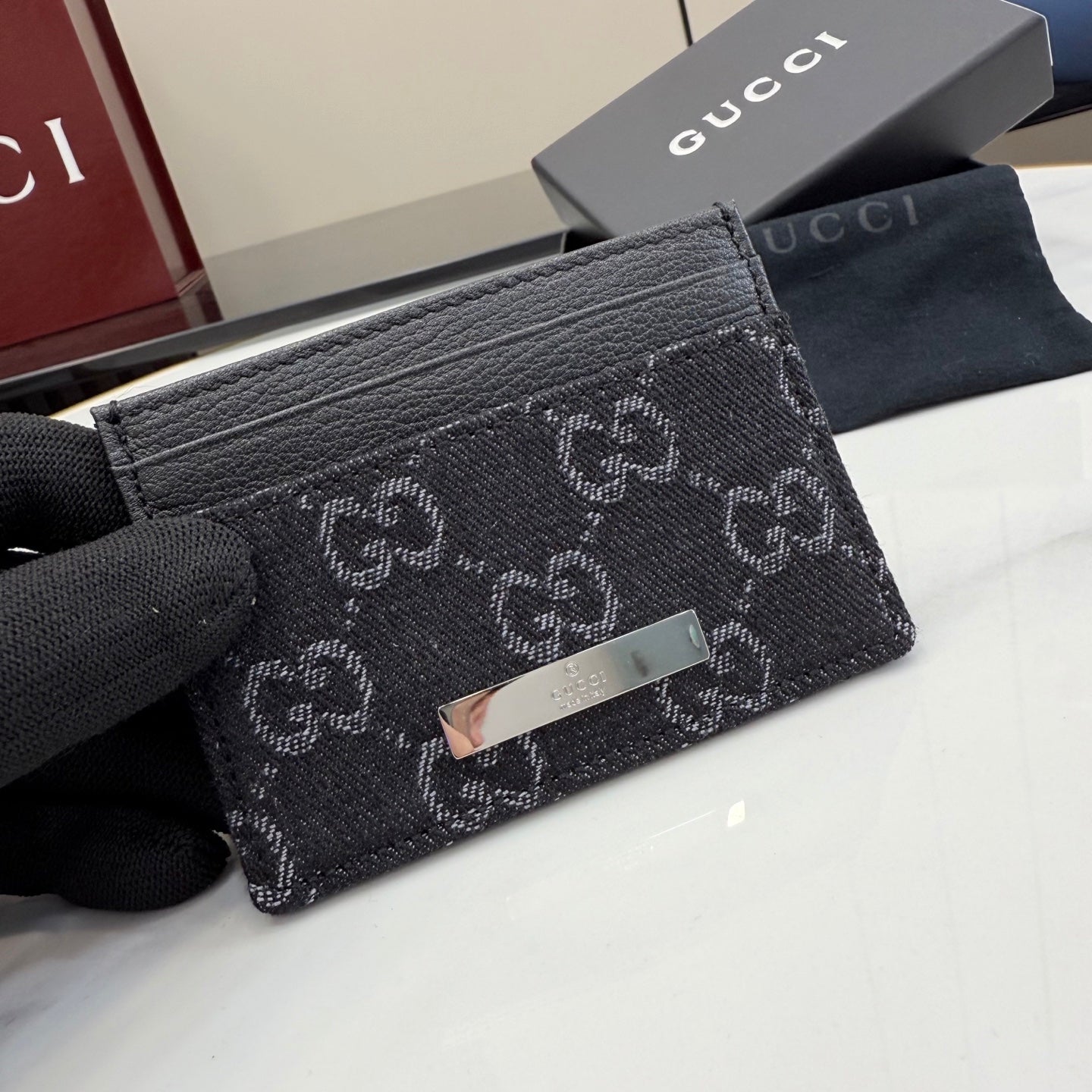 Gucci Black Leather Card Holder
