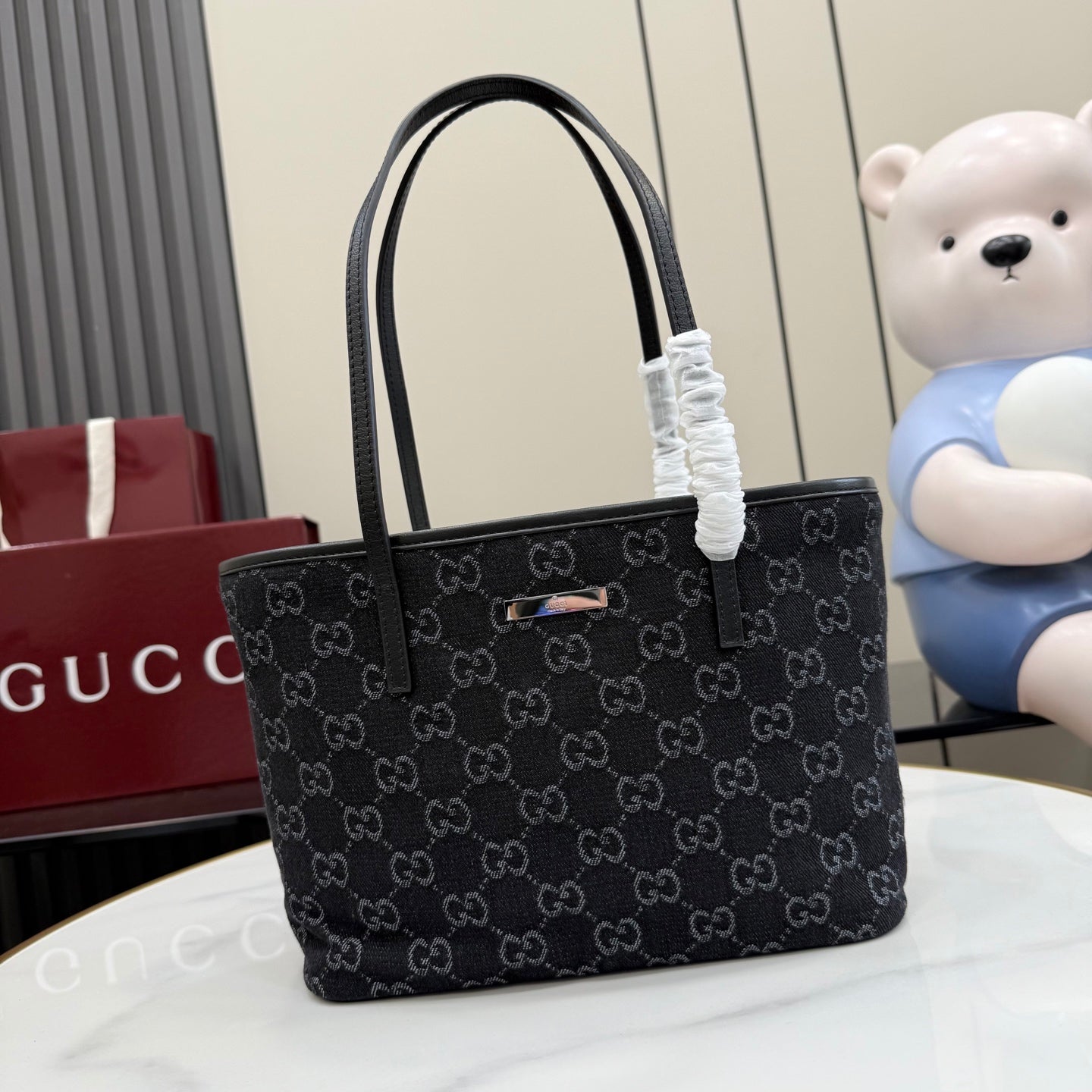 Gucci Black Nylon Tote Bag