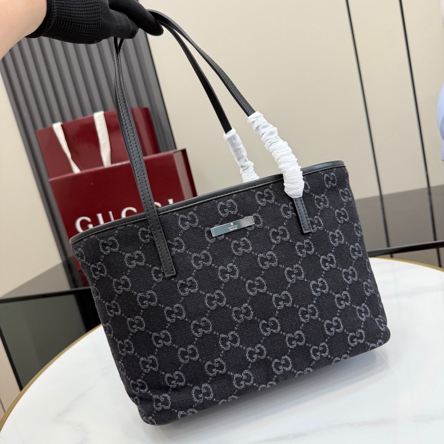 Gucci Black Nylon Tote Bag