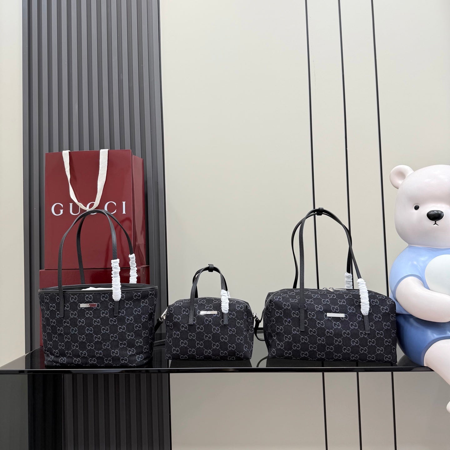 Gucci Black Nylon Tote Bag