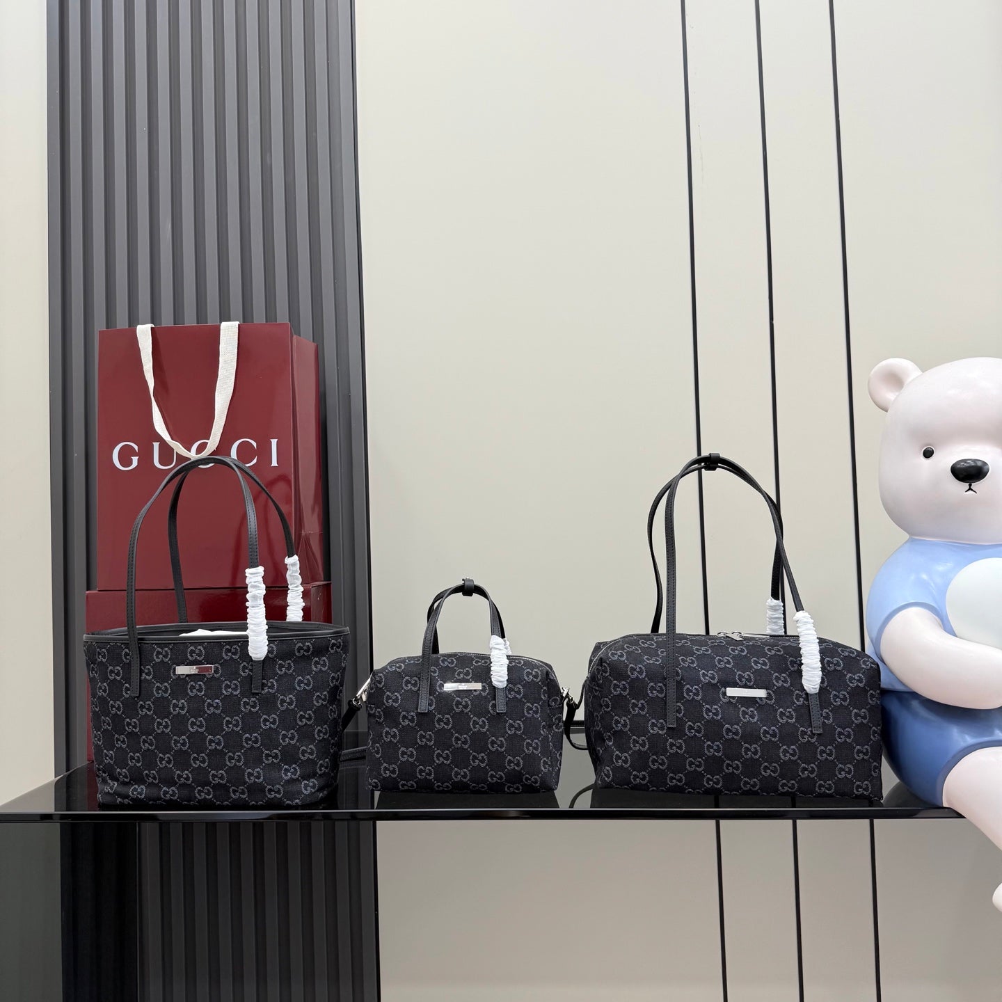 Gucci Black Nylon Tote Bag
