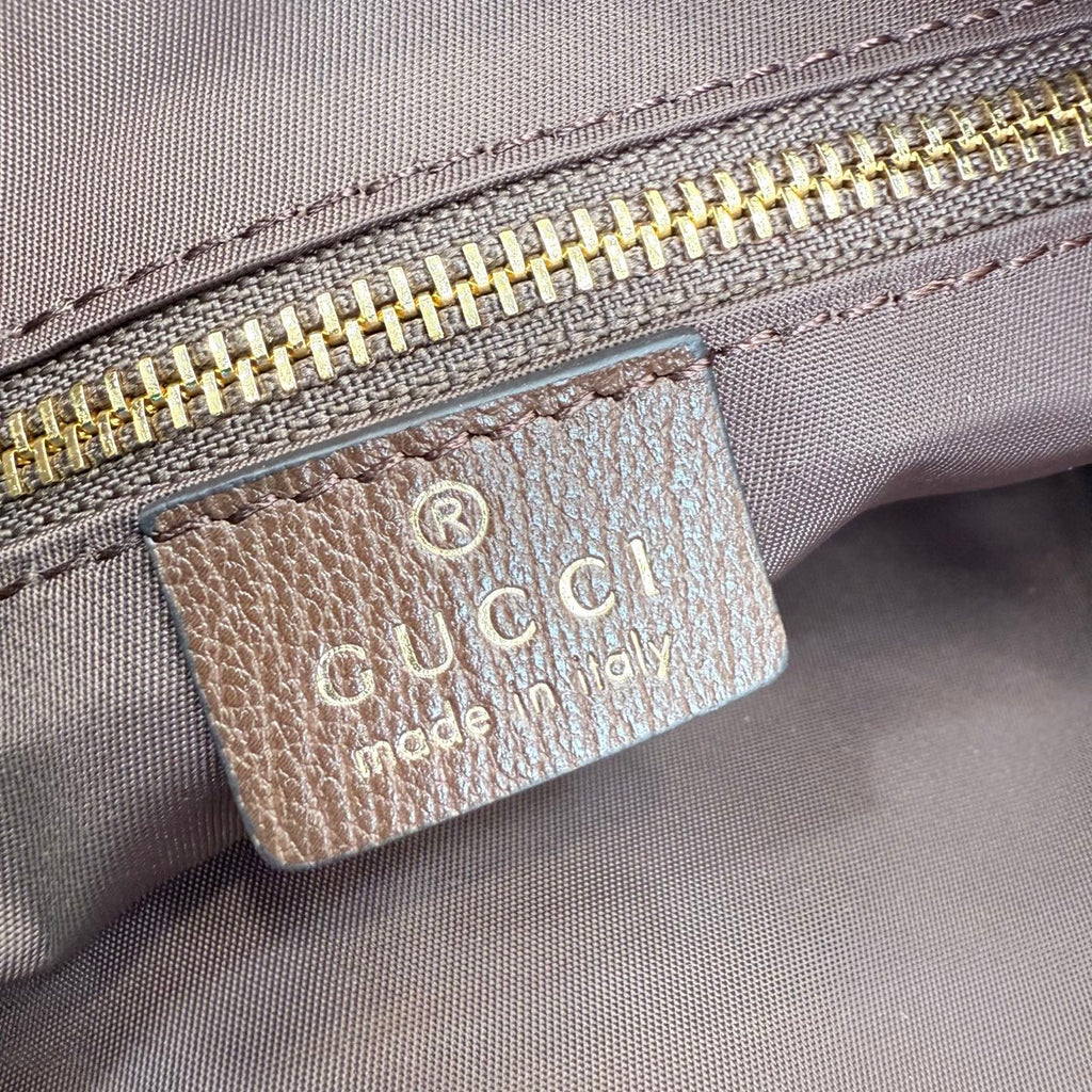 Gucci Brown Leather Striped Crossbody Bag